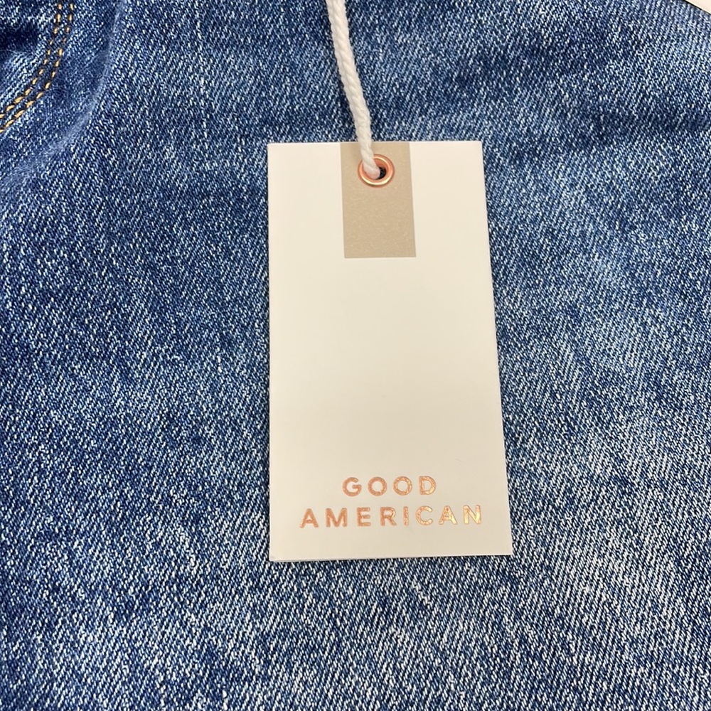 Good American NWT The Cut-Off Fold Over Waist Shorts - Picture 4 of 8